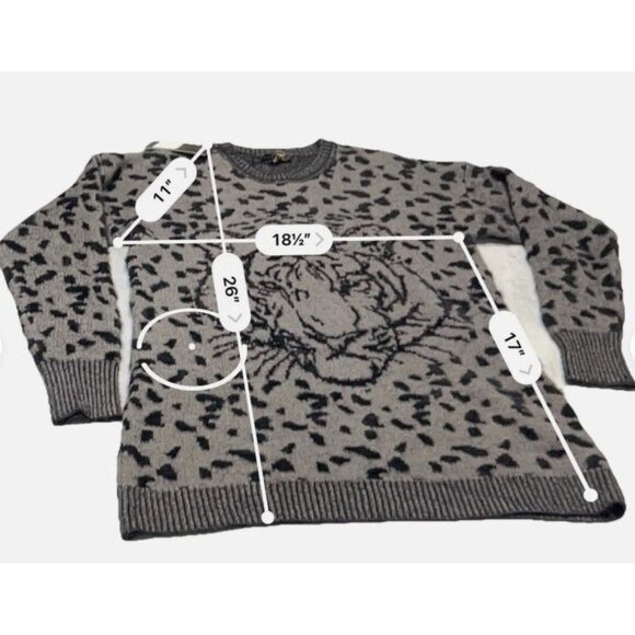 Diane Gilman Tiger Leopard Sweater Black Small - Picture 6 of 9